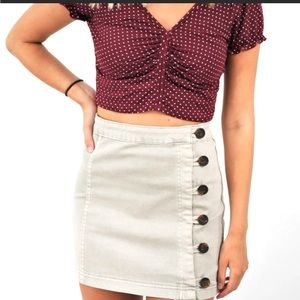 Altar'd State Gray Tide Mini Skirt with Side Buttons | Mini Skirt